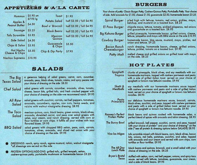 Spiral Diner & Bakery Menu Urbanspoon/Zomato