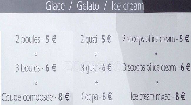 Menu di Cafè Des Chefs 