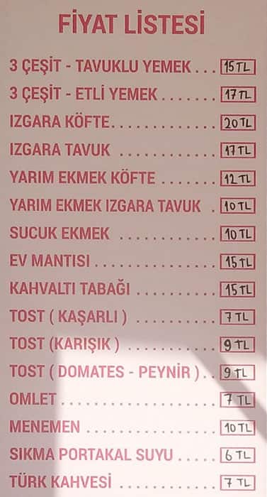 butik ev yemekleri menu butik ev yemekleri baglarbasi uskudar istanbul icin menu