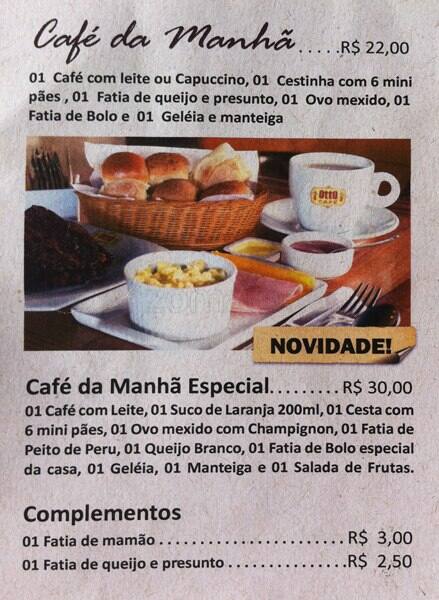 Otto Café cardápio