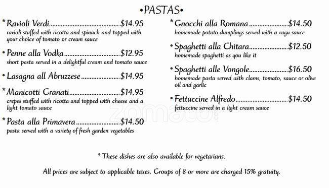 Mastro's menu