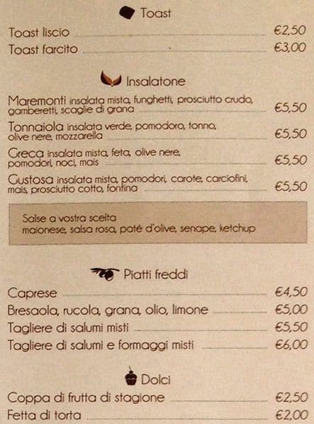 Menu di Briciole & Caffè 