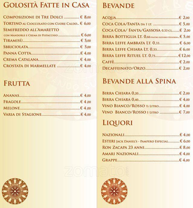 Menu di In Taberna Quando Sumus 