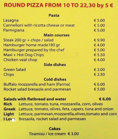 Menu di I Love Pizza 