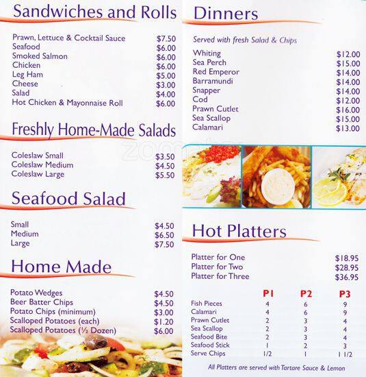 Carina Fresh Seafoods Menu, Menu for Carina Fresh Seafoods, Carindale