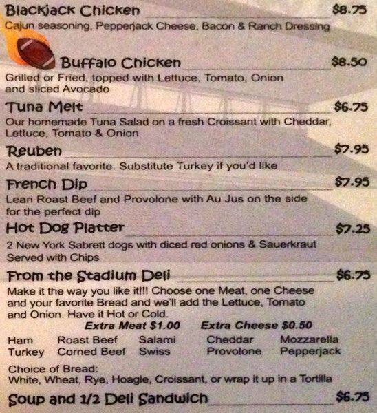 Menu at Stadium Sports Grill pub & bar, Dallas, Belt Line Rd