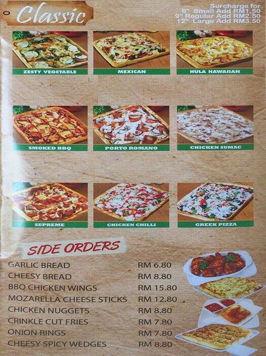 Cubes Pizza Menu Menu For Cubes Pizza Jalan Dutamas Kuala Lumpur