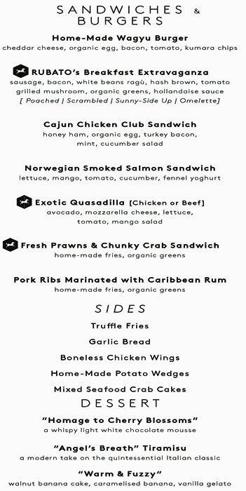Rubato Italian Kitchen Bar Menu
