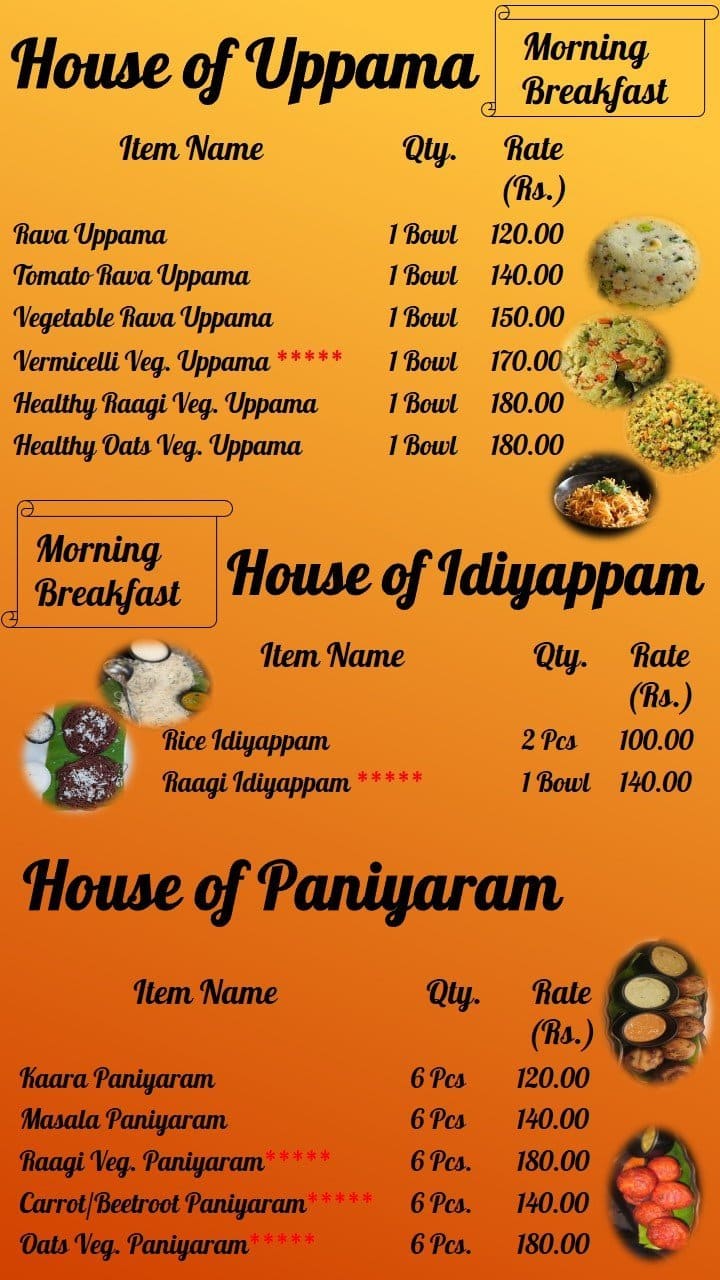 Menu at Tamil Pasanga Cafe, Ahmedabad, Amrapali Lakeview Tower