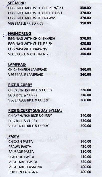 Sen Sal menu