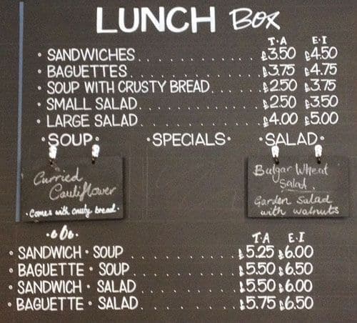 Pep & Fodder menu