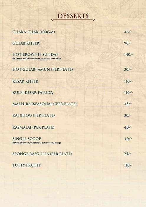 Sharman Jain Sweets menu