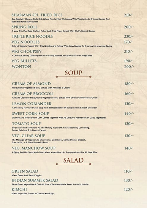 Sharman Jain Sweets menu