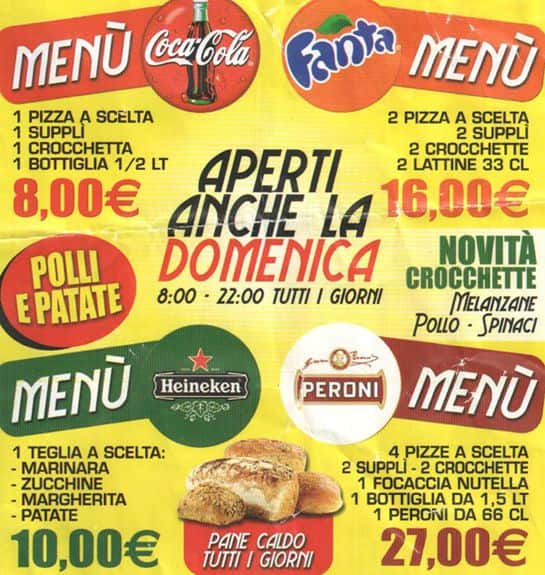 Menu di Pizza 12 