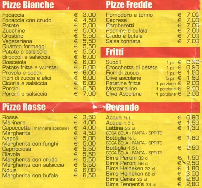 Menu di Pizza 12 