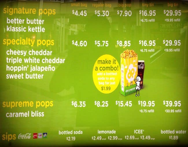 Doc Popcorn Menu, Menu for Doc Popcorn, Pineville, Charlotte