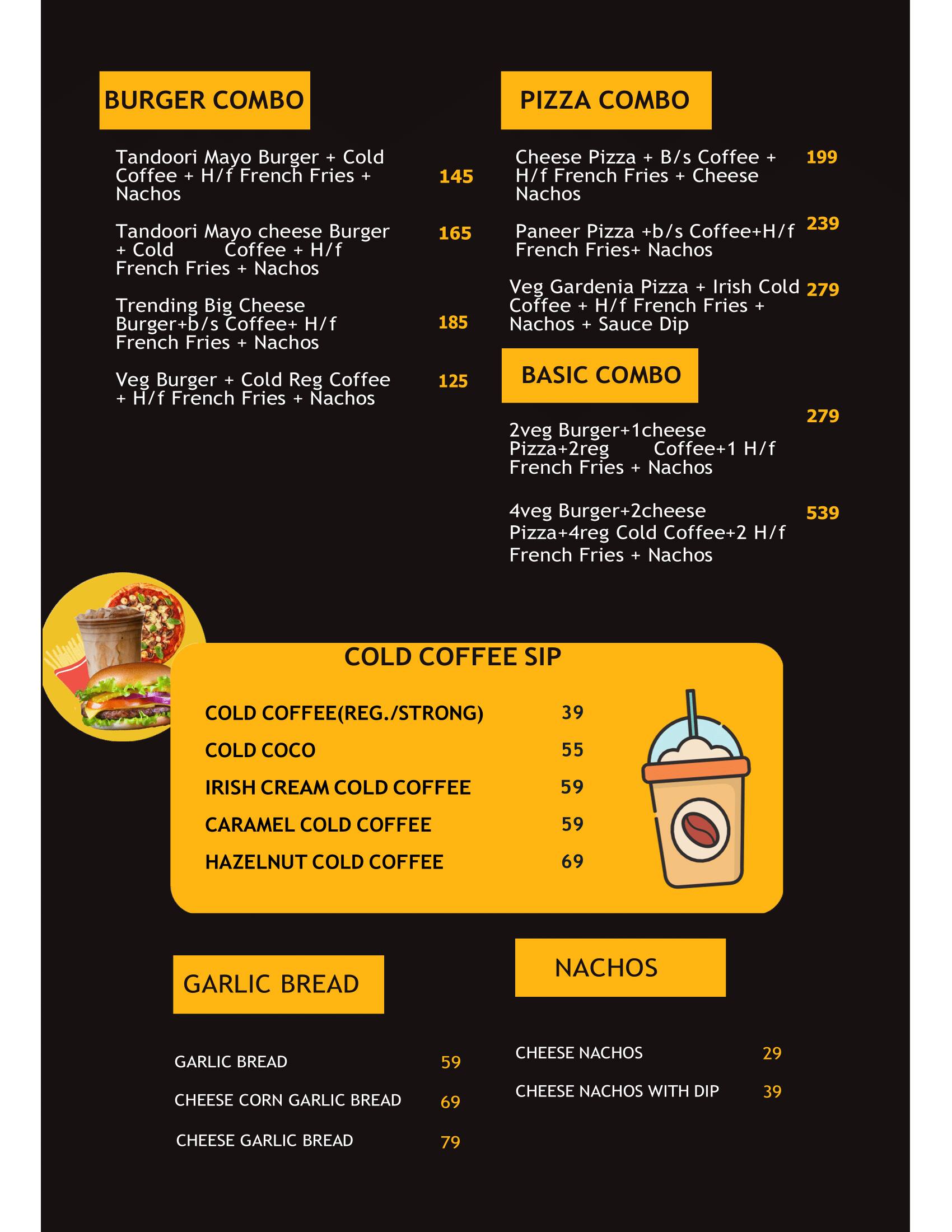 BURGER DELIGHT menu