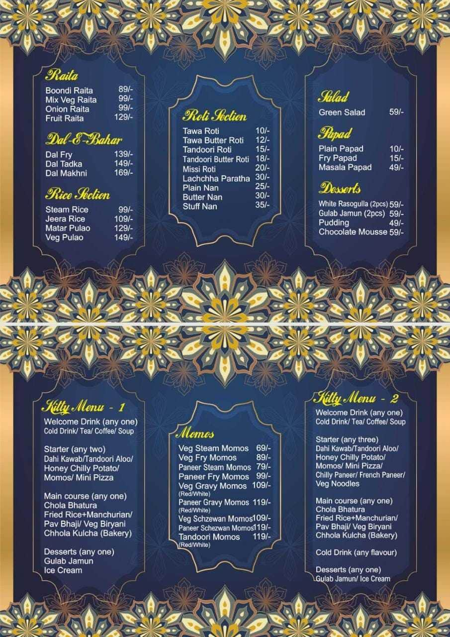 Menu of In Town Myra's, Nawab Ganj, Kanpur