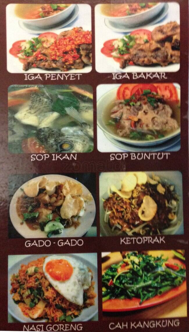 Menu at Sari Rasa restaurant, North Jakarta, Jl. Mangga Dua Raya Blok D ...