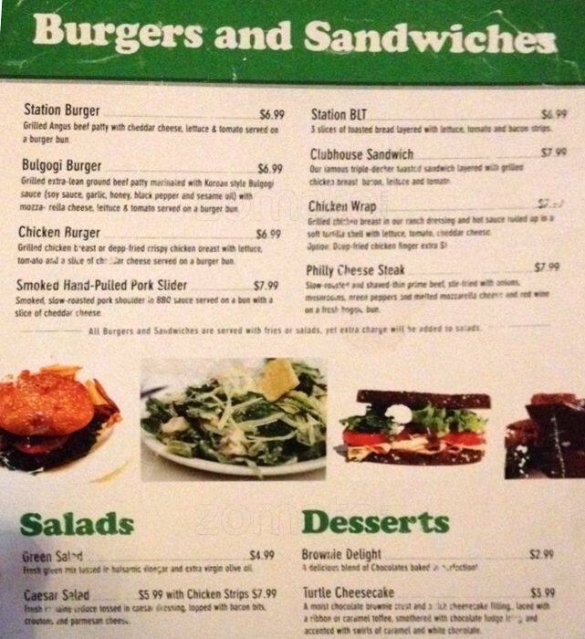 Beer Station menu