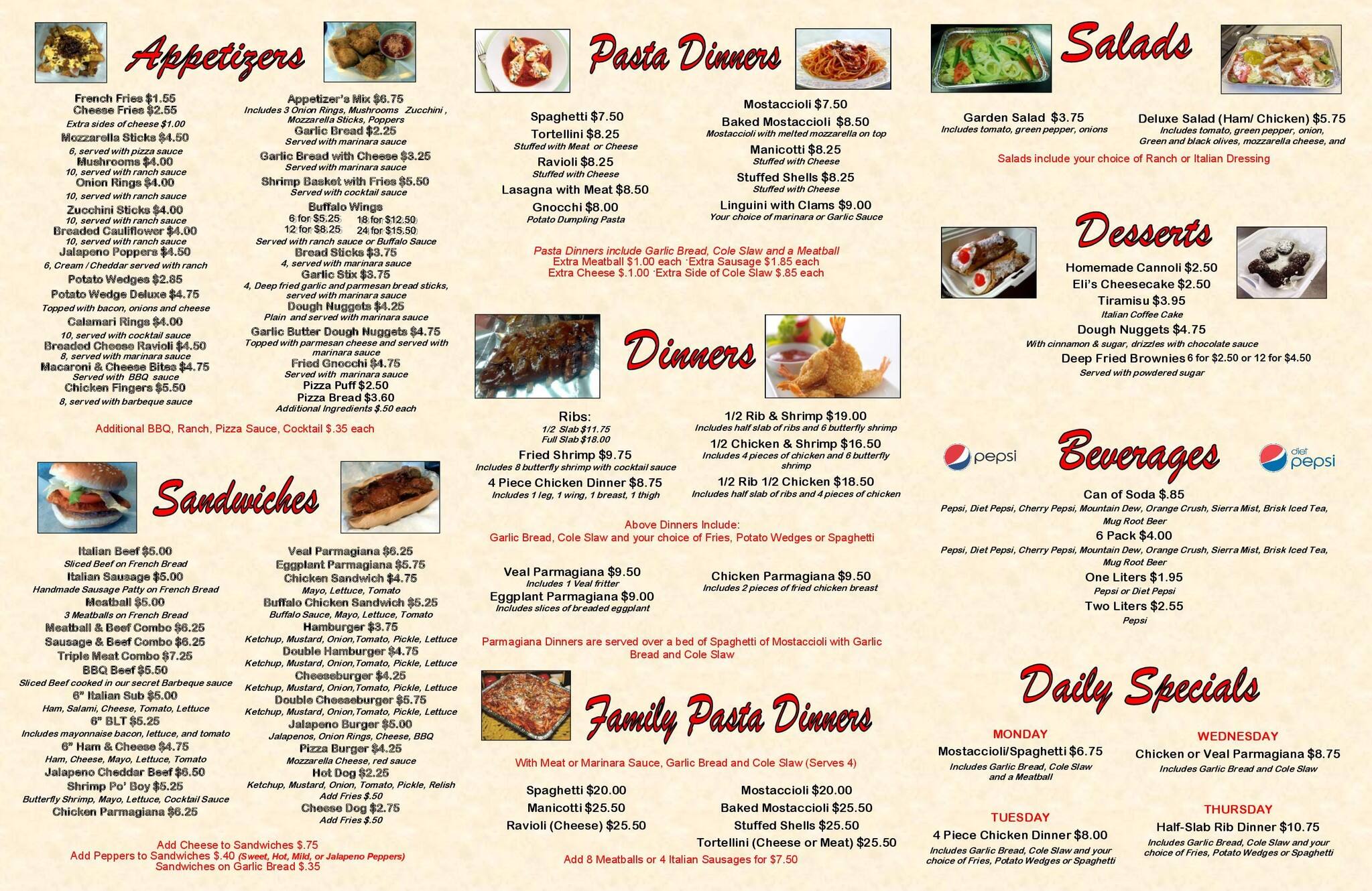 Menu At Galati Pizza Restaurant, Round Lake Park