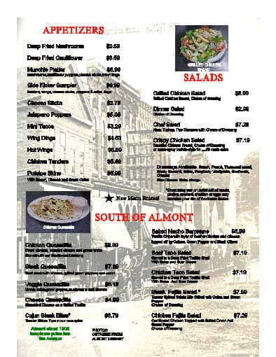 Menu at Huddle Bar & Grill, Almont