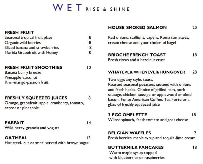 Wet Bar Grille Menu Menu For Wet Bar Grille Miami Beach Miami