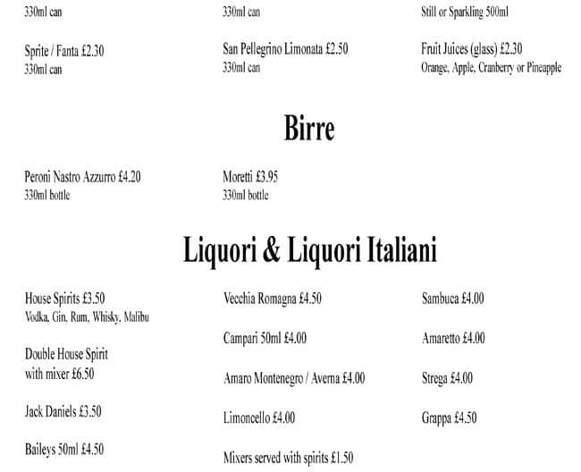 Menu at La Porchetta pizzeria, London, 147 Stroud Green Road Finsbury Park