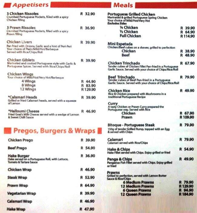 Menu at Adega Express restaurant, Sandton, 30