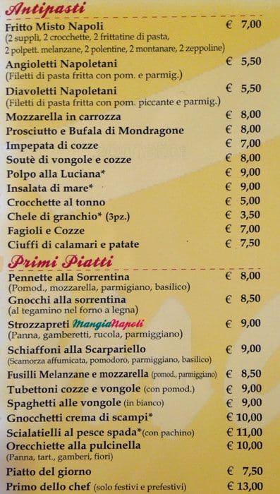 Menu di Mangianapoli Agosta 
