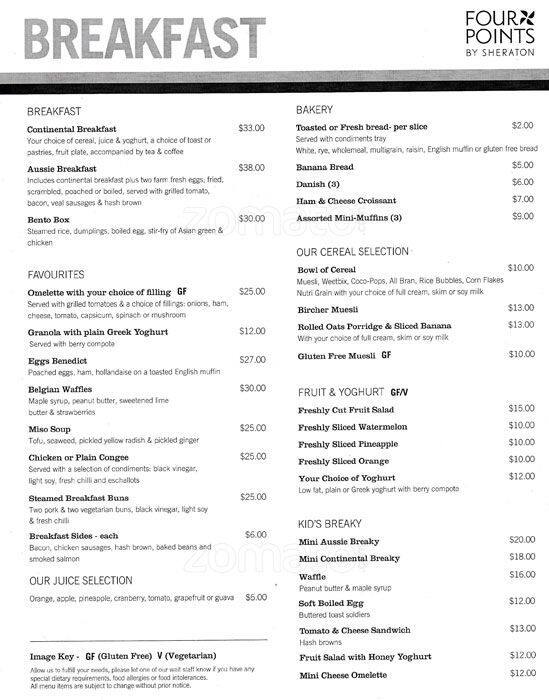 The Corn Exchange Four Points by Sheraton menu Urbanspoon/Zomato