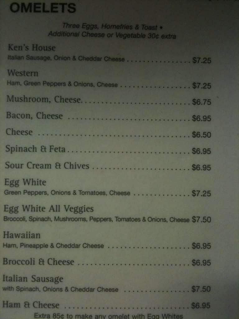 Ken's Corner Breakfast & Lunch Menu Urbanspoon/Zomato