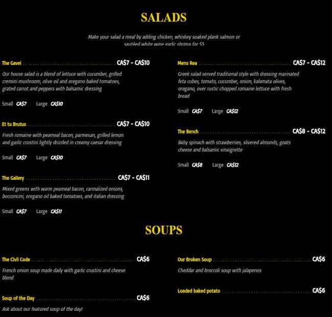 Menu at Broken Gavel pub & bar, Pelham