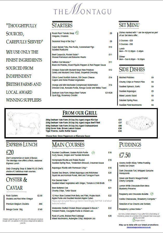 The Montagu Hyatt Regency London The Churchill Menu Zomato UK