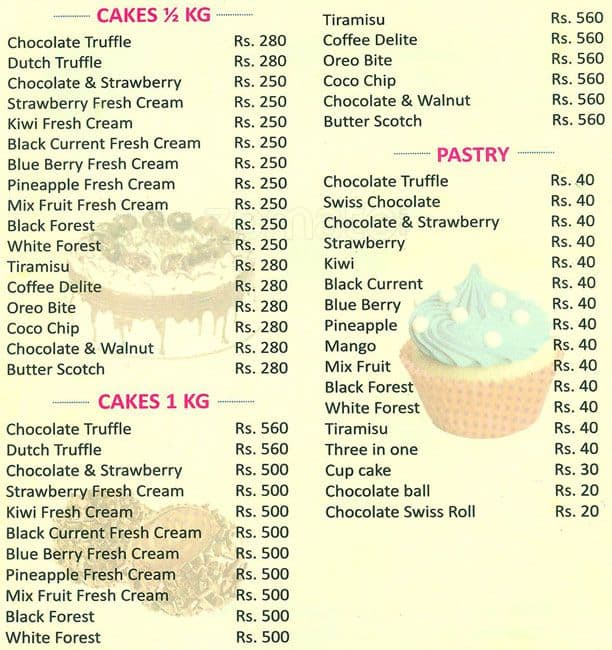 The Cake House Menu Menu For The Cake House Chembur Mumbai Zomato