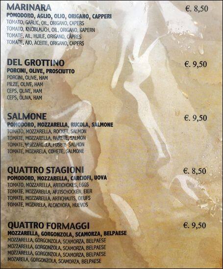 Menu di Bar Pasticceria Tavola Calda Il Grottino di San Bernardo 
