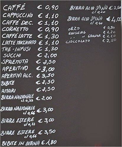 Menu di Bar Pasticceria Tavola Calda Il Grottino di San Bernardo 