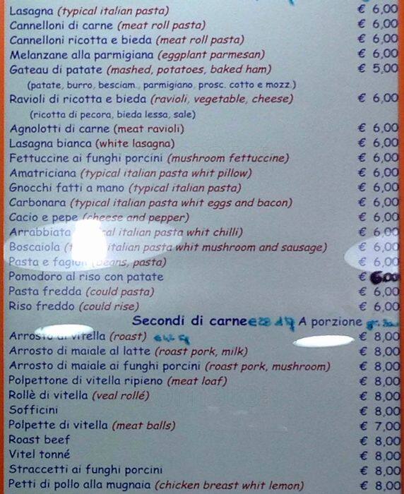 Menu di Da Simone e Mirella 