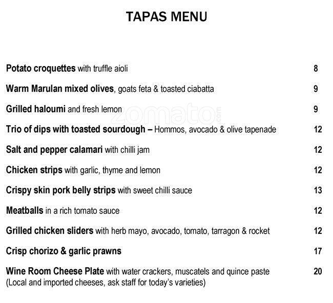 The Wine Room Menu, Menu for The Wine Room, Gymea, Sydney Urbanspoon/Zomato
