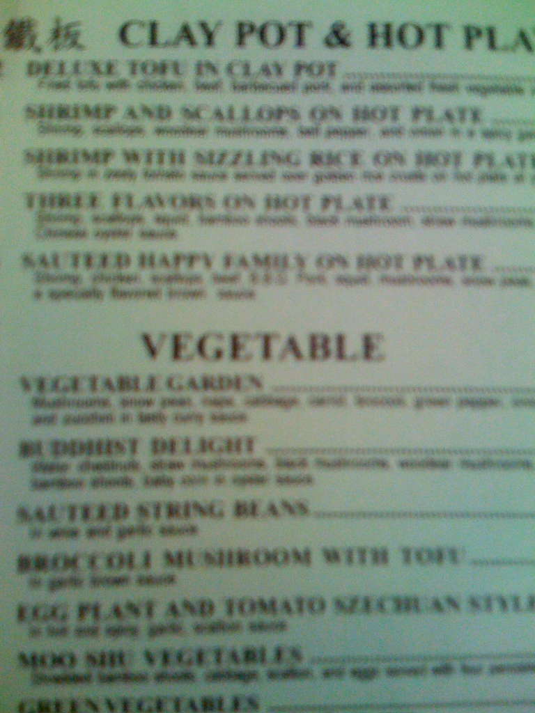 Menu at China Delight restaurant, CarmelbytheSea