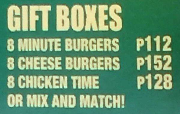 Carta de Minute Burger