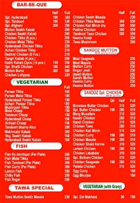 Sandoz Menu, Menu for Sandoz, Sector 132, Noida - Zomato