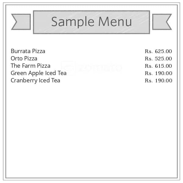 Pizzaioli menu