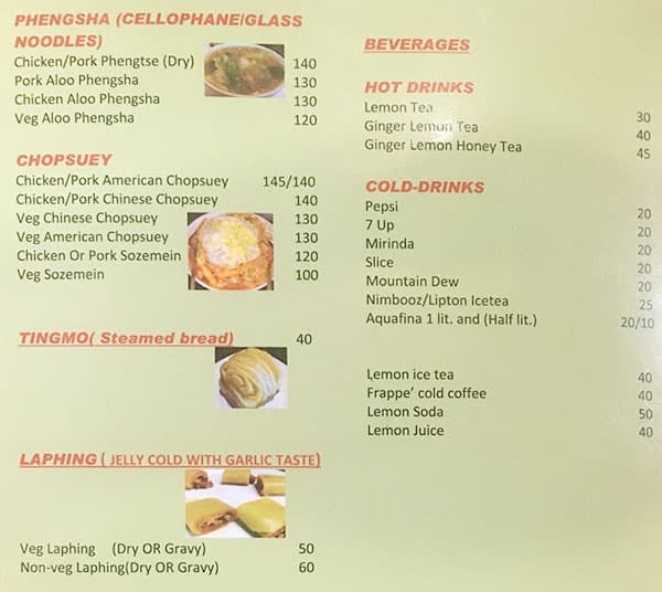 Tibetan Mother's Kitchen (Koramangala) menu