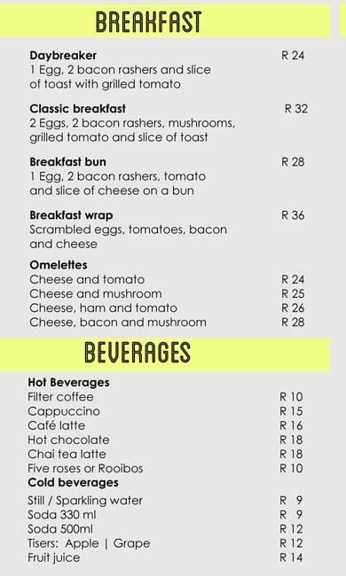 Fusion Cafe Menu, Menu for Fusion Cafe, Monument Park, Pretoria - Zomato SA