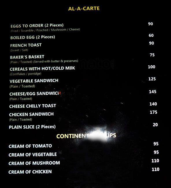 Menu at Whispering Pillars, Chandigarh, PQF7+MCX