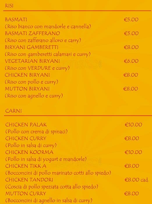 Menu di Maharaja 