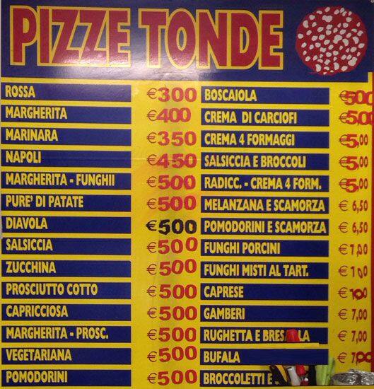 Menu di Pizzeria da Michele 