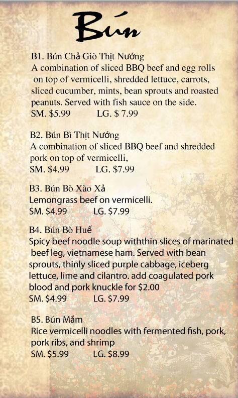 Amazin Asian menu