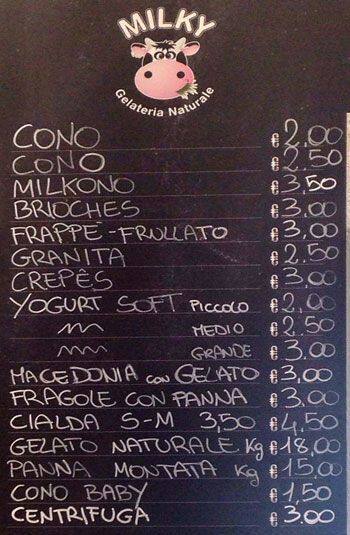 Menu di Milky 